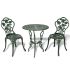 Set mobilier bistro, 3 piese, alb, aluminiu turnat GartenMobel Dekor