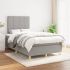 Pat box spring cu saltea, gri taupe, 120x200 cm, textil GartenMobel Dekor