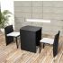 Set mobilier bistro cu perne, 3 piese, maro, poliratan   GartenMobel Dekor
