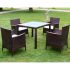 Set mobilier de exterior cu perne, 5 piese, negru, poliratan GartenMobel Dekor