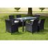 Set mobilier de exterior cu perne, 9 piese, negru, poliratan GartenMobel Dekor