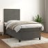 Pat box spring cu saltea, gri închis, 120x200 cm, catifea GartenMobel Dekor