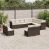 Set canapele de grădină, 12 piese, cu perne, negru, poliratan GartenMobel Dekor