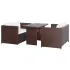 Set mobilier bistro cu perne, 3 piese, maro, poliratan   GartenMobel Dekor