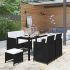 Set mobilier de exterior cu perne, 6 piese, maro, poliratan GartenMobel Dekor