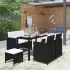 Set mobilier de exterior cu perne, 6 piese, negru, poliratan GartenMobel Dekor