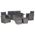 Set mobilier de exterior cu perne, 6 piese, maro, poliratan GartenMobel Dekor