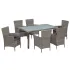 Set mobilier de exterior cu perne, 11 piese, gri, poliratan GartenMobel Dekor