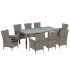 Set mobilier de exterior cu perne, 9 piese, negru, poliratan GartenMobel Dekor