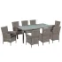 Set mobilier de exterior cu perne, 11 piese, gri, poliratan GartenMobel Dekor