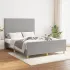 Cadru de pat cu tăblie, gri deschis, 140x200 cm, textil GartenMobel Dekor