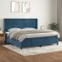 Pat box spring cu saltea, gri deschis, 200x200 cm, catifea GartenMobel Dekor