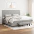 Pat box spring cu saltea, gri închis, 200x200 cm, textil GartenMobel Dekor