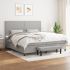 Pat continental cu saltea, gri deschis, 160x200 cm, textil GartenMobel Dekor