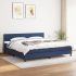 Pat box spring cu saltea, albastru, 90x200 cm, textil GartenMobel Dekor