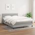 Pat box spring cu saltea, gri deschis, 100x200 cm, textil GartenMobel Dekor