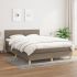Pat box spring cu saltea, gri închis, 140x200 cm, textil GartenMobel Dekor