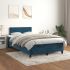 Pat box spring cu saltea, albastru închis, 90x200 cm, catifea GartenMobel Dekor