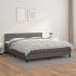 Pat box spring cu saltea, gri, 100x200 cm, piele ecologică GartenMobel Dekor