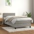 Pat box spring cu saltea, albastru închis, 90x200 cm, catifea GartenMobel Dekor