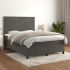Pat box spring cu saltea, gri închis, 120x200 cm, catifea GartenMobel Dekor