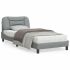 Cadru de pat cu lumini LED, gri deschis, 120x200 cm, textil GartenMobel Dekor