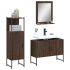 Set dulapuri de baie, 3 piese, negru, lemn prelucrat GartenMobel Dekor