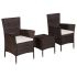 Set mobilier bistro, 3 piese, negru, poliratan GartenMobel Dekor