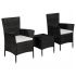 Set mobilier bistro, 3 piese, negru, poliratan GartenMobel Dekor