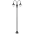 Stâlp cu lumini de grădină E27 220 cm, aluminiu 2 lămpi, verde GartenMobel Dekor