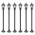 Stâlp iluminare grădină, 6 buc., alb, 110 cm, aluminiu, E27 GartenMobel Dekor