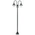 Stâlp cu lumini de grădină E27 220 cm, aluminiu 2 lămpi, alb GartenMobel Dekor