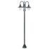 Stâlp iluminat grădină E27 220cm aluminiu 3 lămpi verde închis GartenMobel Dekor