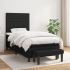 Pat box spring cu saltea, negru, 200x200 cm, textil GartenMobel Dekor