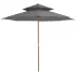 Umbrelă de soare dublă, 270x270 cm, stâlp de lemn, verde GartenMobel Dekor