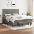 Pat box spring cu saltea, gri închis, 200x200 cm, textil GartenMobel Dekor