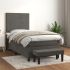 Pat box spring cu saltea, negru, 90x190 cm, catifea GartenMobel Dekor