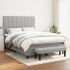 Pat continental cu saltea, gri deschis, 160x200 cm, textil GartenMobel Dekor