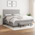 Pat box spring cu saltea, gri închis, 180x200 cm, textil GartenMobel Dekor