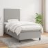 Pat box spring cu saltea, gri deschis, 200x200 cm, textil GartenMobel Dekor