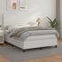 Pat box spring cu saltea, alb, 80x200 cm, piele ecologică GartenMobel Dekor