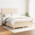 Pat box spring cu saltea, crem, 160x200 cm, material textil GartenMobel Dekor