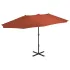 Umbrelă soare exterior, stâlp aluminiu, roșu bordo, 460x270 cm GartenMobel Dekor