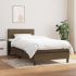 Pat box spring cu saltea, maro închis, 90x200 cm, textil GartenMobel Dekor