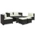 Set mobilier de grădină cu perne, 6 piese, negru, poliratan GartenMobel Dekor