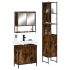 Set mobilier de baie, 3 piese, negru, lemn compozit GartenMobel Dekor