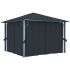 Pavilion cu perdele, gri taupe, 300 x 300 cm, aluminiu GartenMobel Dekor