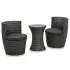 Set mobilier bistro cu perne, 3 piese, maro, poliratan   GartenMobel Dekor