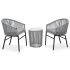Set mobilier de bistro cu perne, 3 piese, gri, ratan PE GartenMobel Dekor