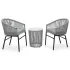 Set mobilier de bistro cu perne, 3 piese, maro, ratan PE   GartenMobel Dekor